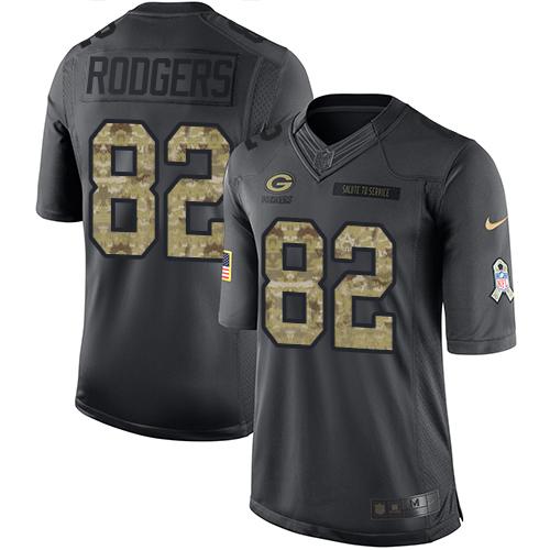 Nike Packers #82 Richard Rodgers Black Men's Stitched NFL Limited 2016 Salute To Service Jersey